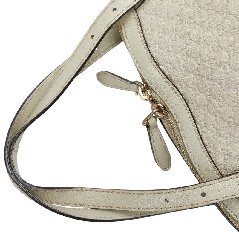 グッチ マイクログッチシマ ハンドバッグ ショルダーバッグ 2WAY 309614 アイボリー ホワイト レザー レディース GUCCI 【中古】