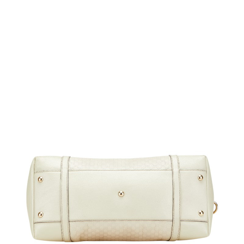 グッチ マイクログッチシマ ハンドバッグ ショルダーバッグ 2WAY 309614 アイボリー ホワイト レザー レディース GUCCI 【中古】