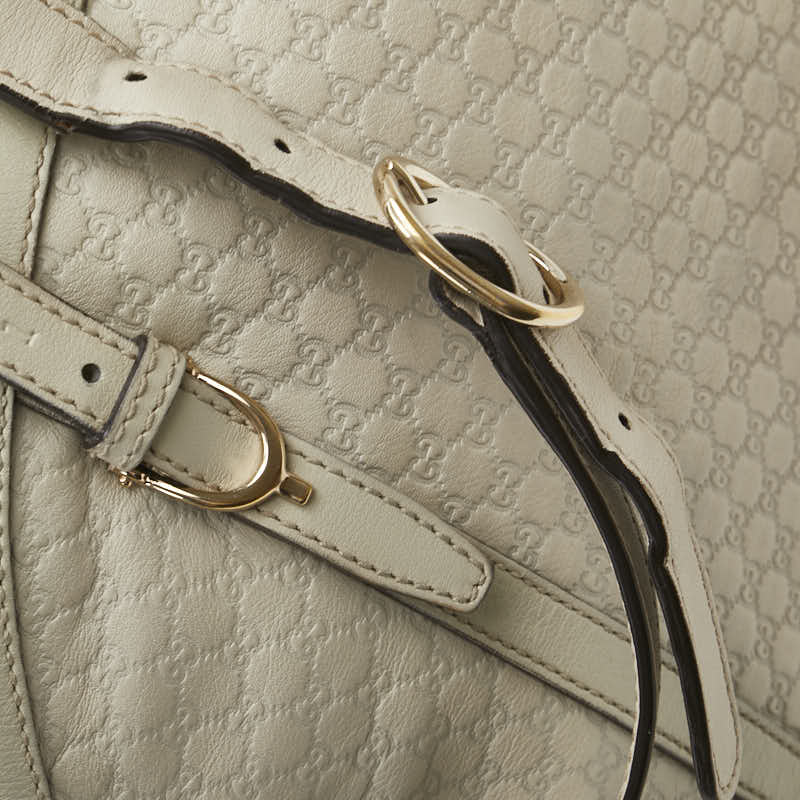 グッチ マイクログッチシマ ハンドバッグ ショルダーバッグ 2WAY 309614 アイボリー ホワイト レザー レディース GUCCI 【中古】