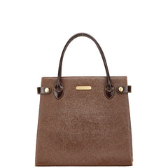 バーバリー ノバチェック ハンドバッグ ブラウン レザー レディース BURBERRY 【中古】