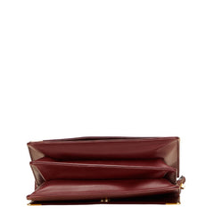 カルティエ マストライン ショルダーバッグ ワインレッド ボルドー レザー レディース CARTIER 【中古】