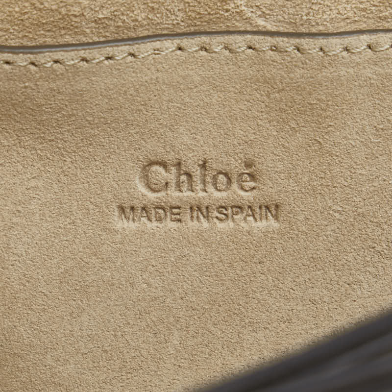 クロエ フェイ スモール ショルダーバッグ ベージュ スウェット レザー レディース Chloe 【中古】