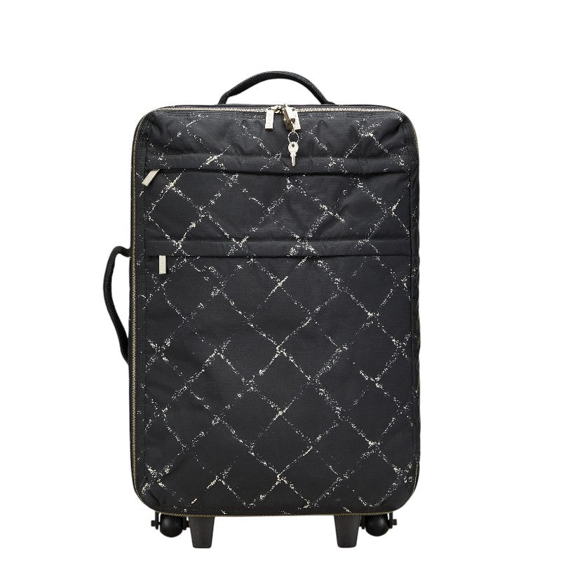 シャネル 旧トラベルライン キャリーバッグ ブラック ナイロン レディース CHANEL 【中古】