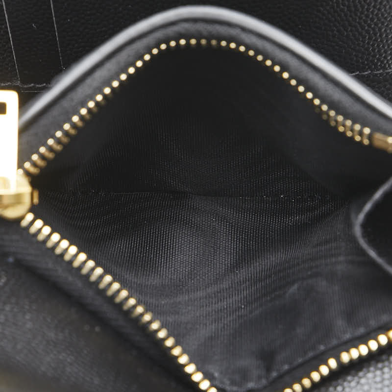 サンローラン YSL Vステッチ 三つ折り財布 403943 ブラック レザー レディース SAINT LAURENT 【中古】