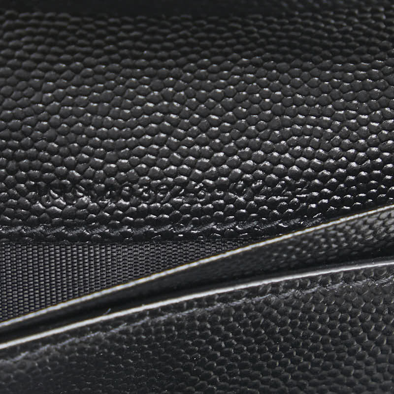 サンローラン YSL Vステッチ 三つ折り財布 403943 ブラック レザー レディース SAINT LAURENT 【中古】