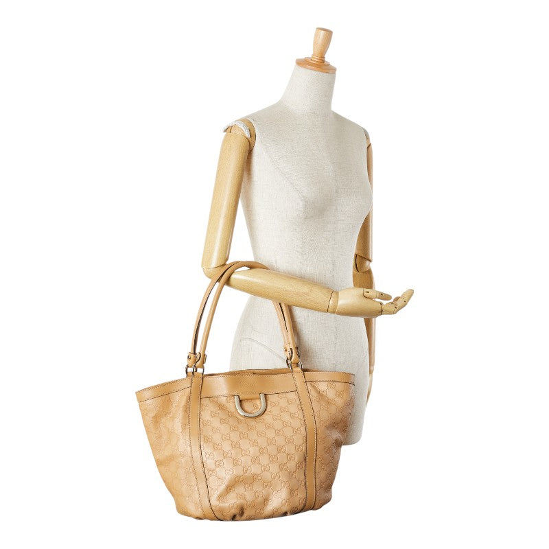 グッチ グッチシマ トートバッグ 211982 ベージュ レザー レディース GUCCI 【中古】
