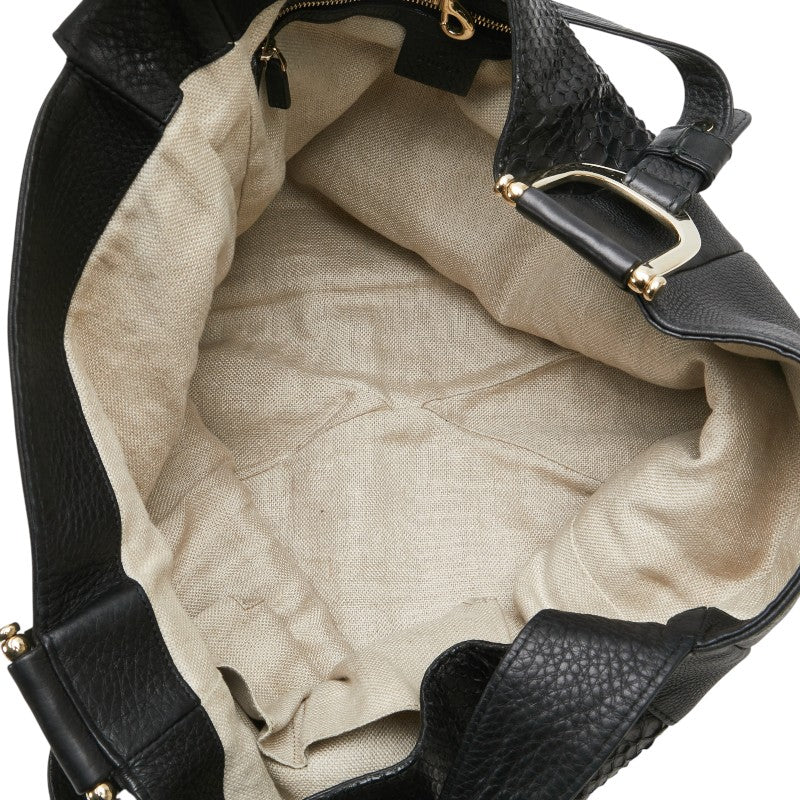 グッチ トートバッグ ショルダーバッグ 257051 ブラック レザー パイソン レディース GUCCI 【中古】