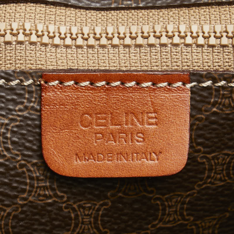 セリーヌ マカダム トートバッグ ブラウン PVC レザー レディース CELINE 【中古】