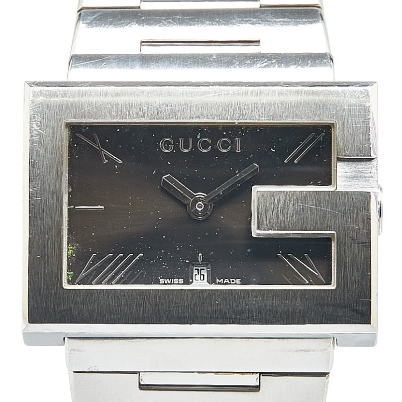 グッチ 腕時計 100M クオーツ ブラック文字盤 ステンレススチール メンズ GUCCI 【中古】