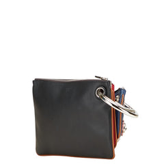 フェンディ トリプレット ポーチ 8BS001 レッド ブルー マルチカラー レザー パイソン レディース FENDI 中古