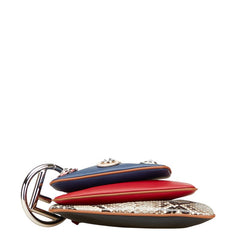 フェンディ トリプレット ポーチ 8BS001 レッド ブルー マルチカラー レザー パイソン レディース FENDI 【中古】