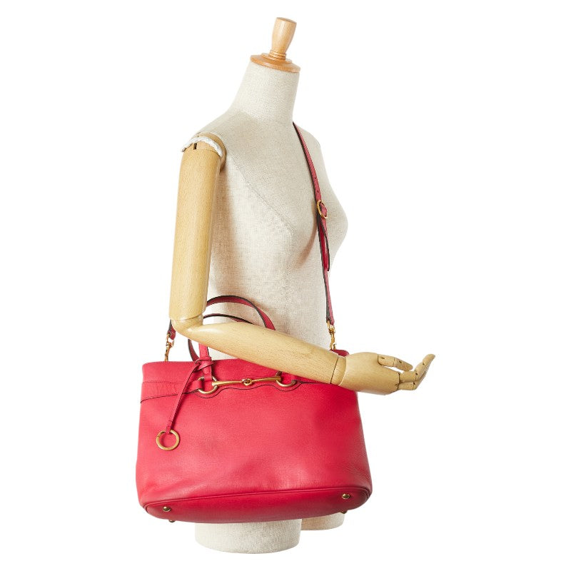 グッチ ホースビット トートバッグ ショルダーバッグ 2WAY 319795 ピンク レザー レディース GUCCI 【中古】