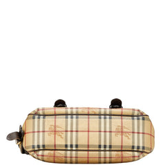 バーバリー ノバチェック シャドーホース ショルダーバッグ ベージュ ブラウン PVC レザー レディース BURBERRY 【中古】