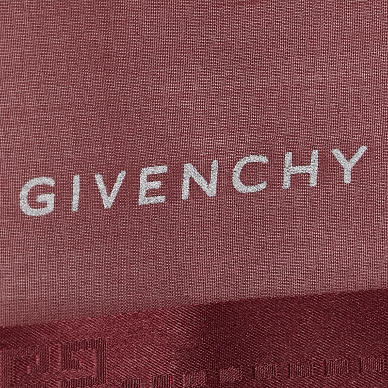 ジバンシー ロゴ スカーフ ワインレッド ボルドー シルク レディース Givenchy 【中古】