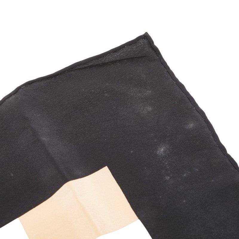 サンローラン スカーフ ブラック ブラウン グレー シルク レディース SAINT LAURENT 【中古】