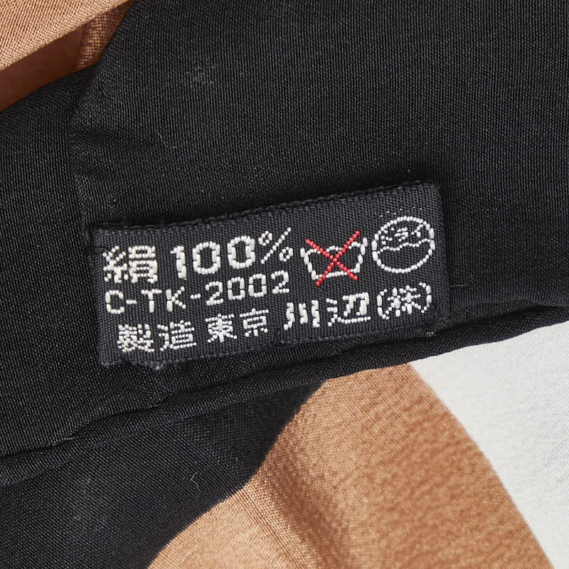 サンローラン スカーフ ブラック ブラウン グレー シルク レディース SAINT LAURENT 【中古】