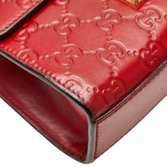 グッチ グッチシマ パドロック スモール チェーン ショルダーバッグ ハンドバッグ 409487 レッド レザー レディース GUCCI 【中古】