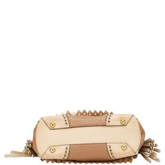 バーバリー バナー スモール フリンジ タッセル ショルダーバッグ ベージュ ブラウン レザー レディース BURBERRY 【中古】