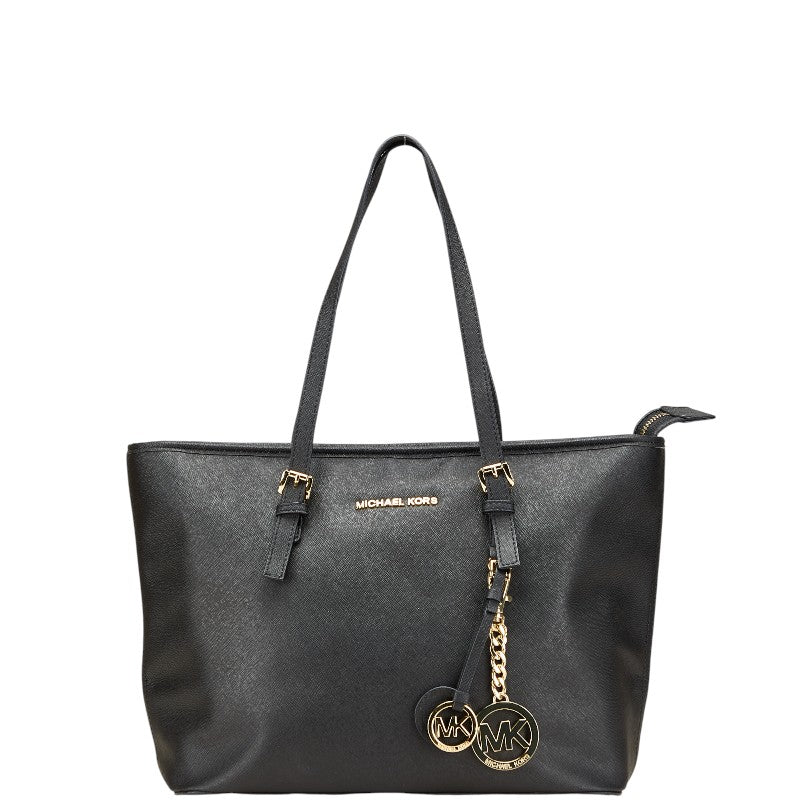マイケルコース ジェットセット トートバッグ ブラック レザー レディース Michael Kors 【中古】