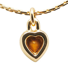 ディオール ラインストーン ハート モチーフ ネックレス ゴールド メッキ レディース Dior 【中古】