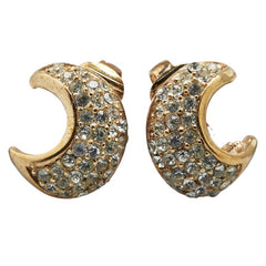 ディオール ラインストーン 三日月 イヤリング ゴールド メッキ レディース Dior 【中古】