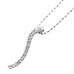 K18WG ホワイトゴールド ダイヤ0.16ct ペンダントネックレス レディース 【中古】