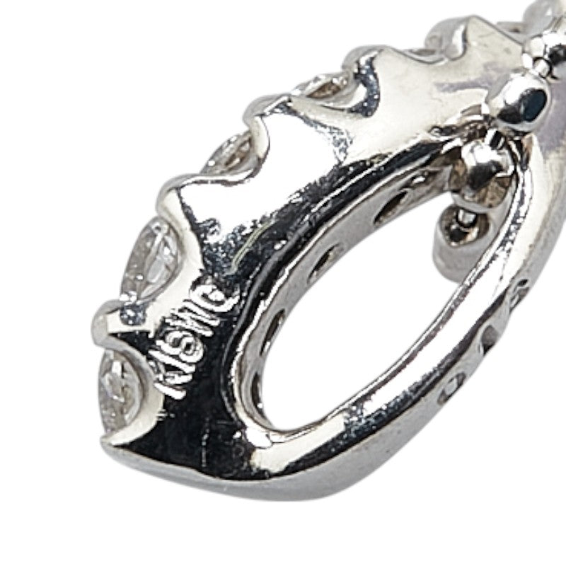 K18WG ホワイトゴールド ダイヤ0.16ct ペンダントネックレス レディース 【中古】