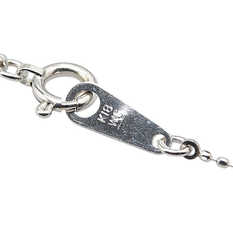 K18WG ホワイトゴールド ダイヤ0.16ct ペンダントネックレス レディース 【中古】
