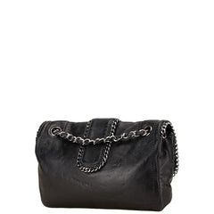 シャネル ココマーク チェーン ショルダーバッグ ブラック レザー レディース CHANEL 【中古】