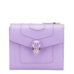 ブルガリ セルペンティ 二つ折り財布 パープル レザー レディース BVLGARI 【中古】