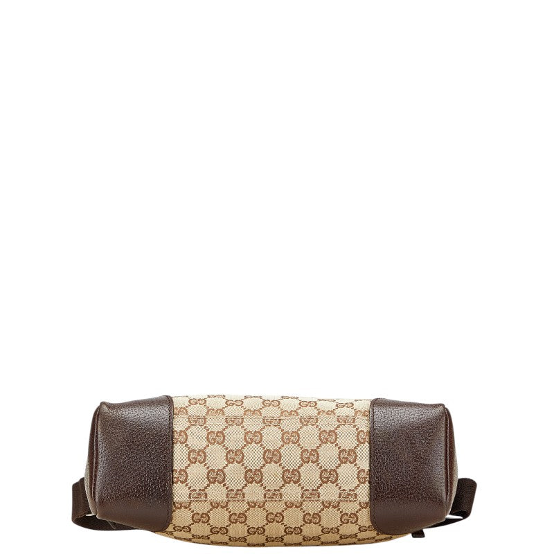 グッチ GGキャンバス 斜め掛け ショルダーバッグ 114273 ベージュ ブラウン キャンバス レザー レディース GUCCI 【中古】