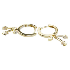 K18YG イエローゴールド ダイヤ0.24ct フープピアス レディース 【中古】