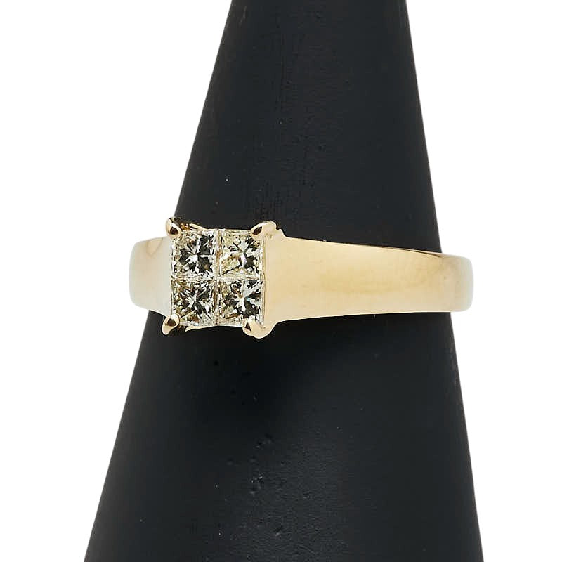K18YG イエローゴールド ダイヤ0.50ct リング 指輪 レディース 15号 【中古】