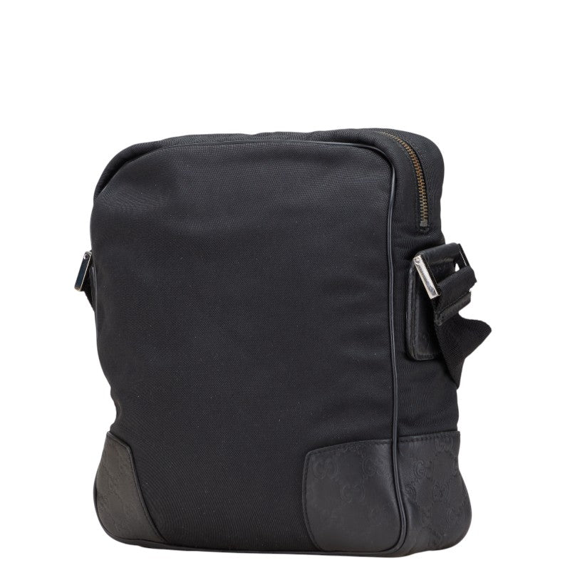 グッチ グッチシマ ショルダーバッグ クロスボディバッグ 162783 ブラック ナイロン レザー メンズ GUCCI 【中古】