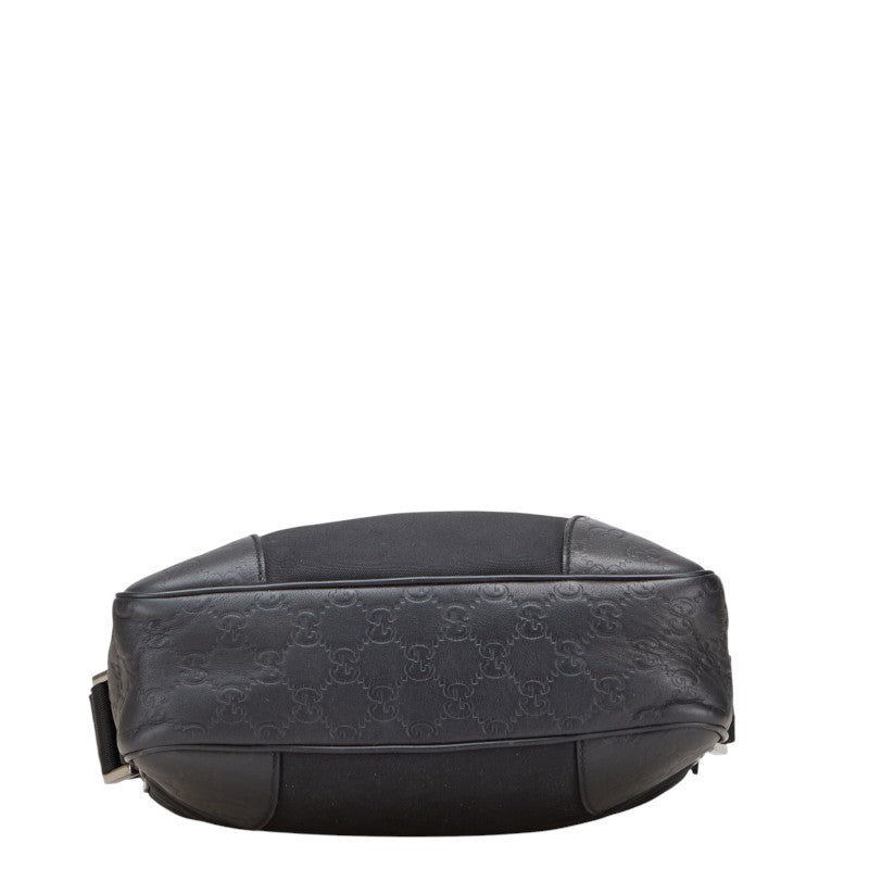 グッチ グッチシマ ショルダーバッグ クロスボディバッグ 162783 ブラック ナイロン レザー メンズ GUCCI 【中古】