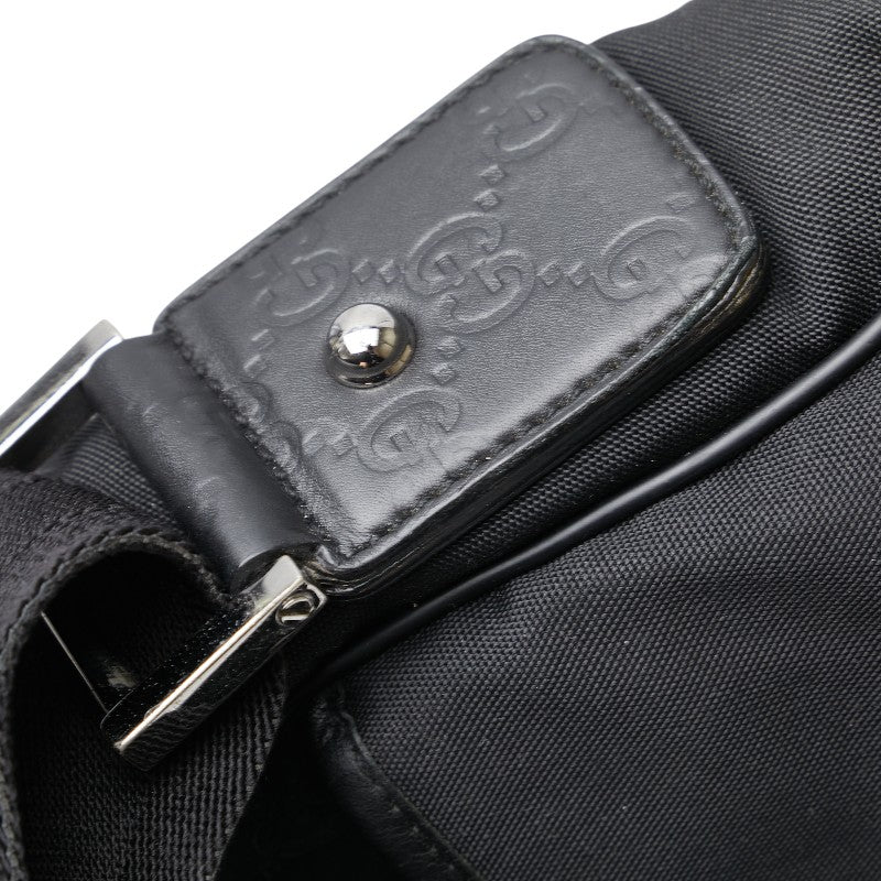 グッチ グッチシマ ショルダーバッグ クロスボディバッグ 162783 ブラック ナイロン レザー メンズ GUCCI 【中古】