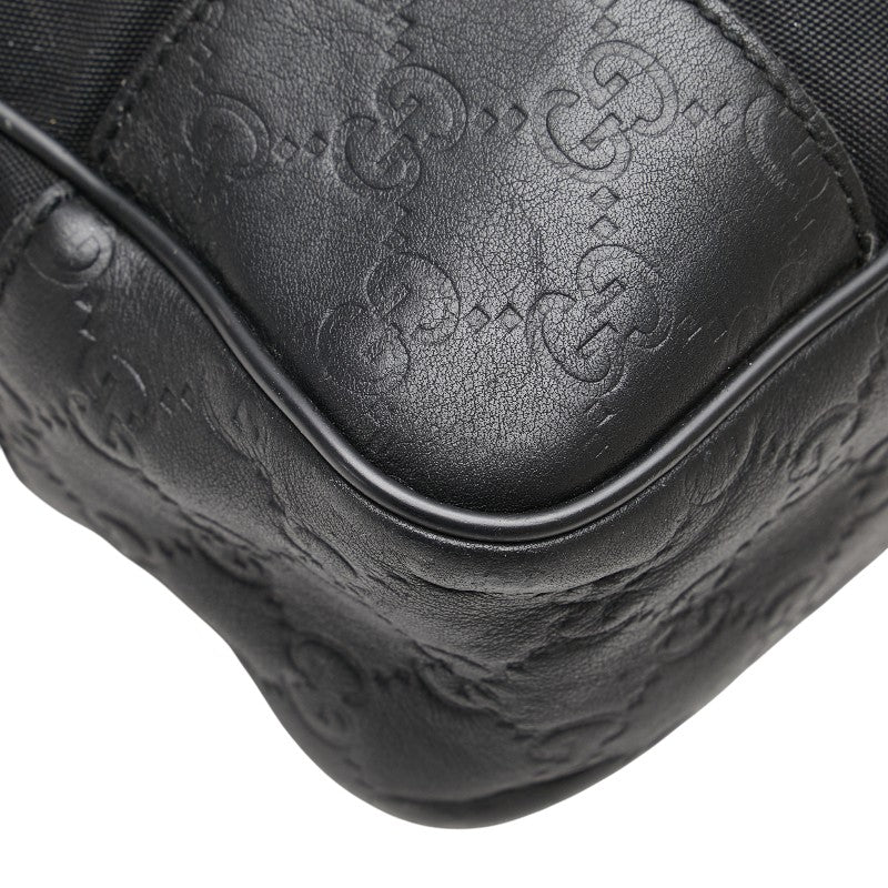 グッチ グッチシマ ショルダーバッグ クロスボディバッグ 162783 ブラック ナイロン レザー メンズ GUCCI 【中古】