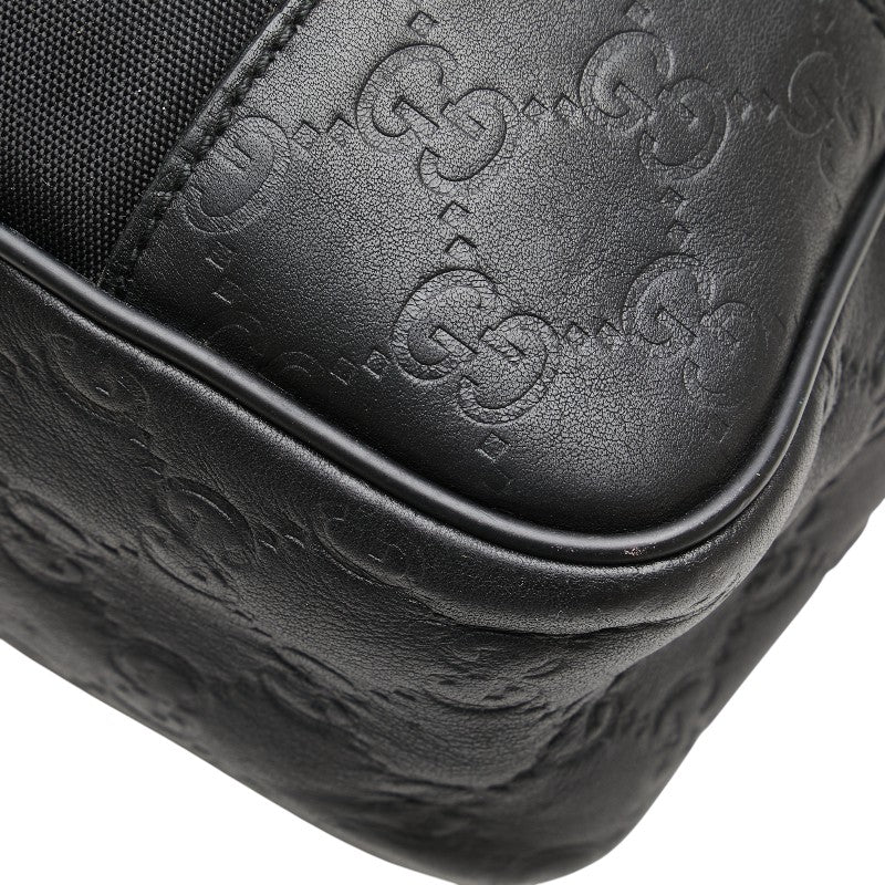 グッチ グッチシマ ショルダーバッグ クロスボディバッグ 162783 ブラック ナイロン レザー メンズ GUCCI 【中古】