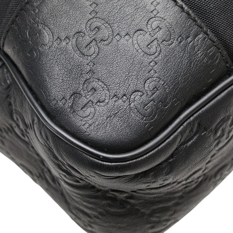 グッチ グッチシマ ショルダーバッグ クロスボディバッグ 162783 ブラック ナイロン レザー メンズ GUCCI 【中古】
