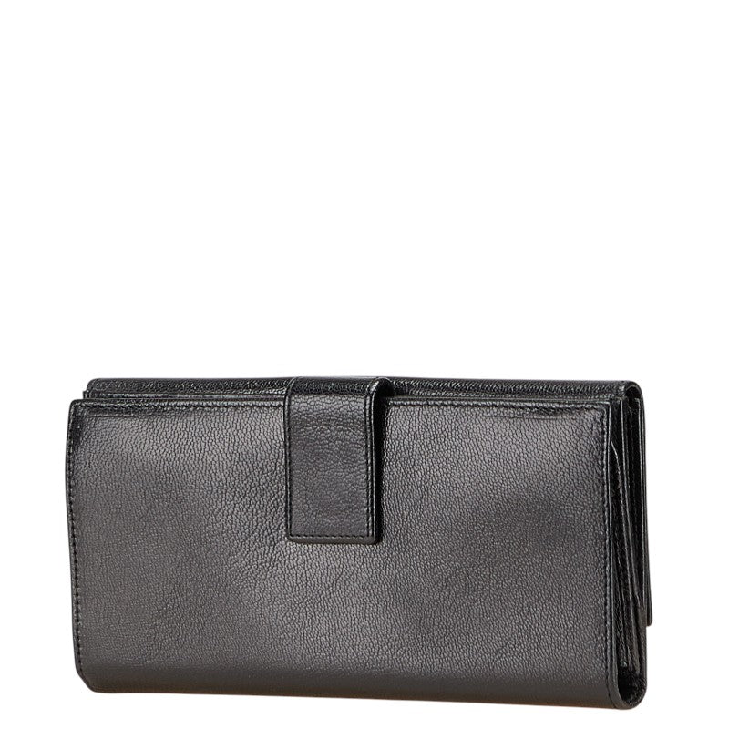 グッチ インターロッキングG 長財布 131864 ブラック グリーン レザー レディース GUCCI 【中古】