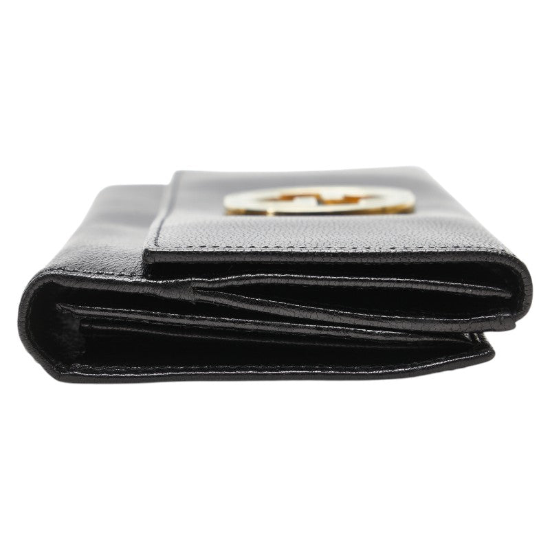 グッチ インターロッキングG 長財布 131864 ブラック グリーン レザー レディース GUCCI 【中古】