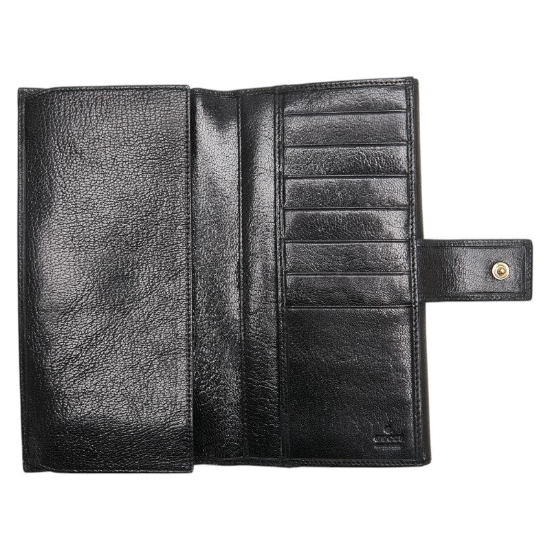 グッチ インターロッキングG 長財布 131864 ブラック グリーン レザー レディース GUCCI 【中古】