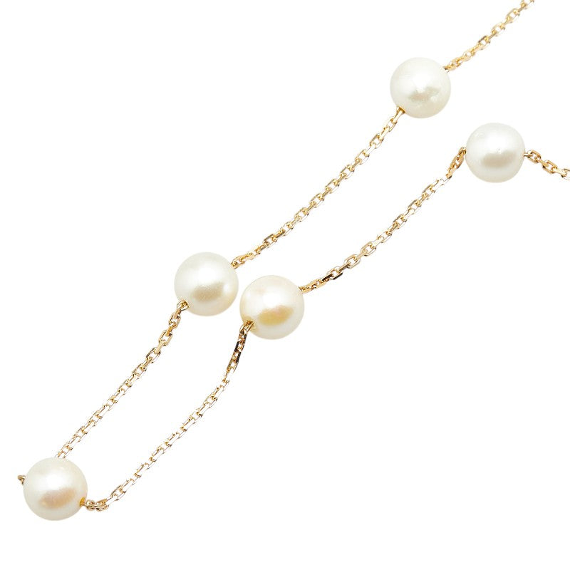 K18YG イエローゴールド アコヤパール8.5mm 5P ネックレス レディース 【中古】