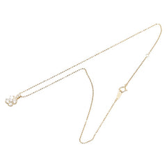 K18YG イエローゴールド ダイヤ1.00ct クローバー 四つ葉 モチーフ ペンダントネックレス レディース 【中古】