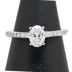 Pt950 プラチナ ダイヤ0.64ct ダイヤ0.14ct リング 指輪 レディース 9号 【中古】