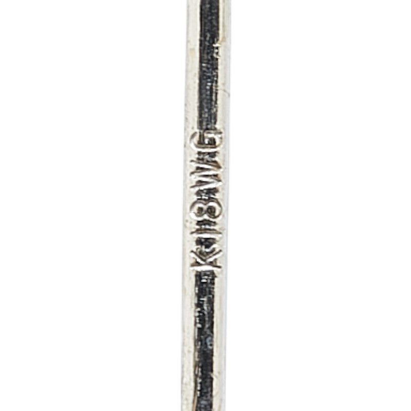 K18WG ホワイトゴールド 黒蝶真珠11.8～12mm スタッドピアス レディース 【中古】