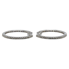 K18WG ホワイトゴールド ダイヤ1.00ct フープピアス レディース 【中古】