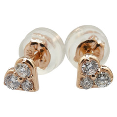 K18YG イエローゴールド ダイヤ0.20ct ハート モチーフ ピアス レディース 【中古】