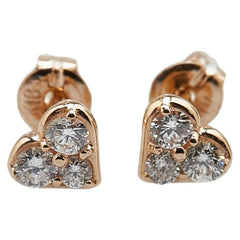 K18YG イエローゴールド ダイヤ0.20ct ハート モチーフ ピアス レディース 【中古】