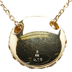 K18YG イエローゴールド ダイヤ0.75ct パヴェ ペンダントネックレス レディース 【中古】